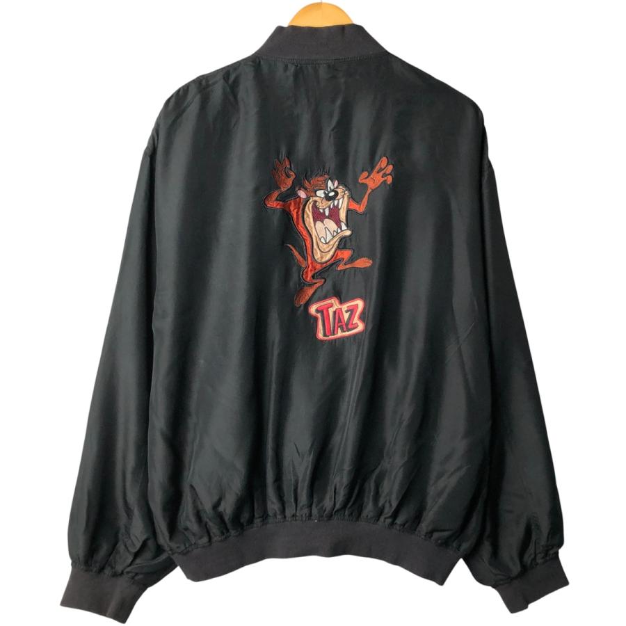 古着 90年代 AMERICAN CHARACTERS LOONEY TUNES ルーニーテューンズ タズマニアンデビル シルクブルゾン メンズM相当 ヴィンテージ/eaa591999 古着 90年代 AMERICAN CHARACTERS LOONEY TUNES ルーニーテューンズ