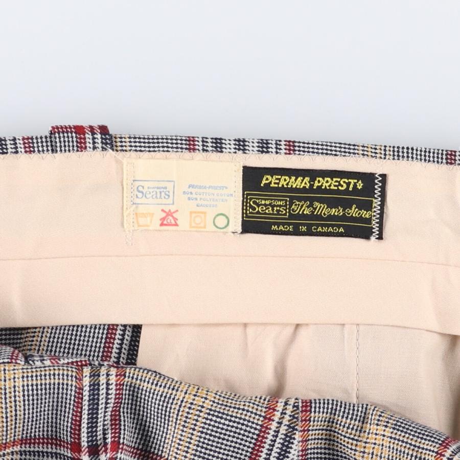 古着 70年代~ シアーズ Sears PERMA PREST タータンチェック コットン スラックスパンツ カナダ製 メンズw33相当 ヴィンテージ/eaa592312 古着 70年代~ シアーズ Sears PERMA PREST タータンチェック コットン