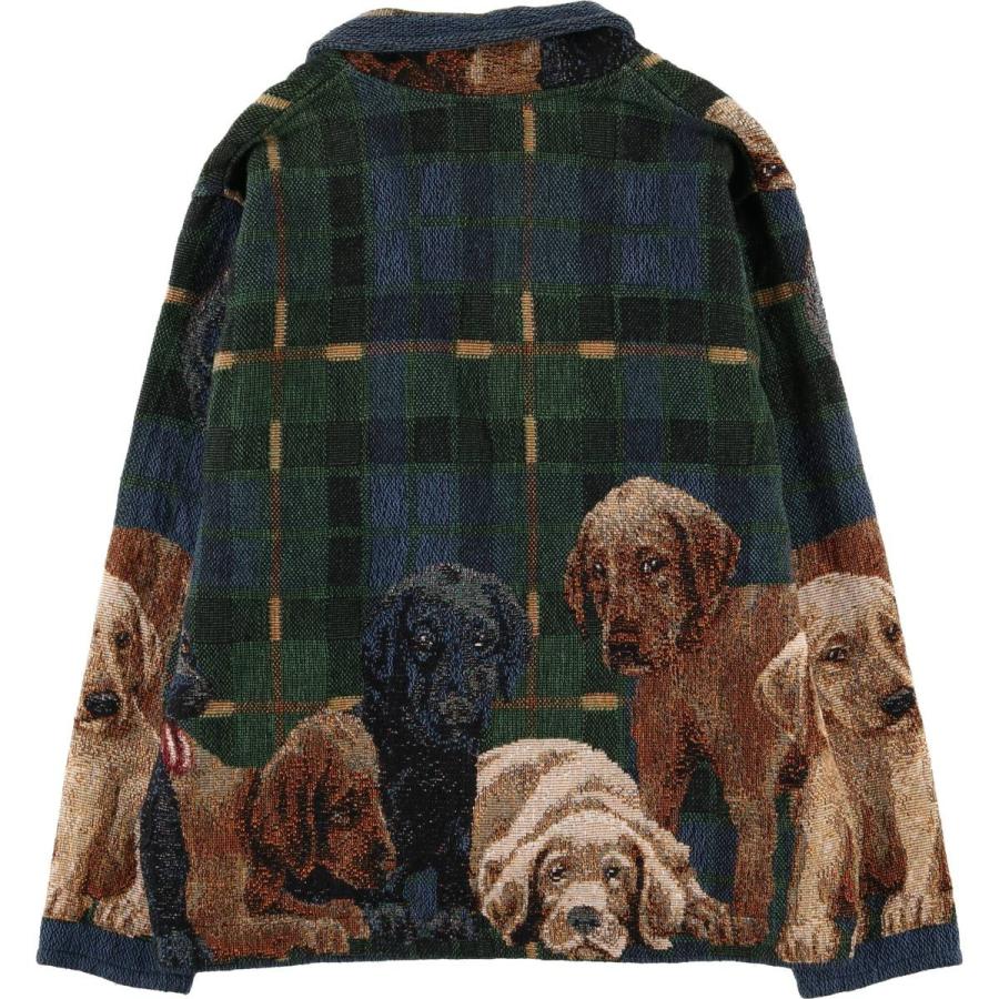 古着 90年代 Painted Pony 犬柄 チェック柄 ゴブランジャケット