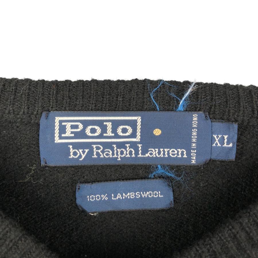 古着 ラルフローレン Ralph Lauren POLO by Vネック ラムウールニット