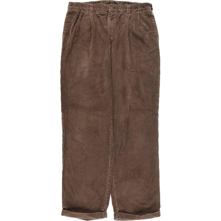 古着 トミーヒルフィガー   ツータック 太畝 コーデュロイパンツ メンズw34相当/eaa593205 TOMMY HILFIGER（トミー・ヒルフィガー） 古着 ツータック 太畝