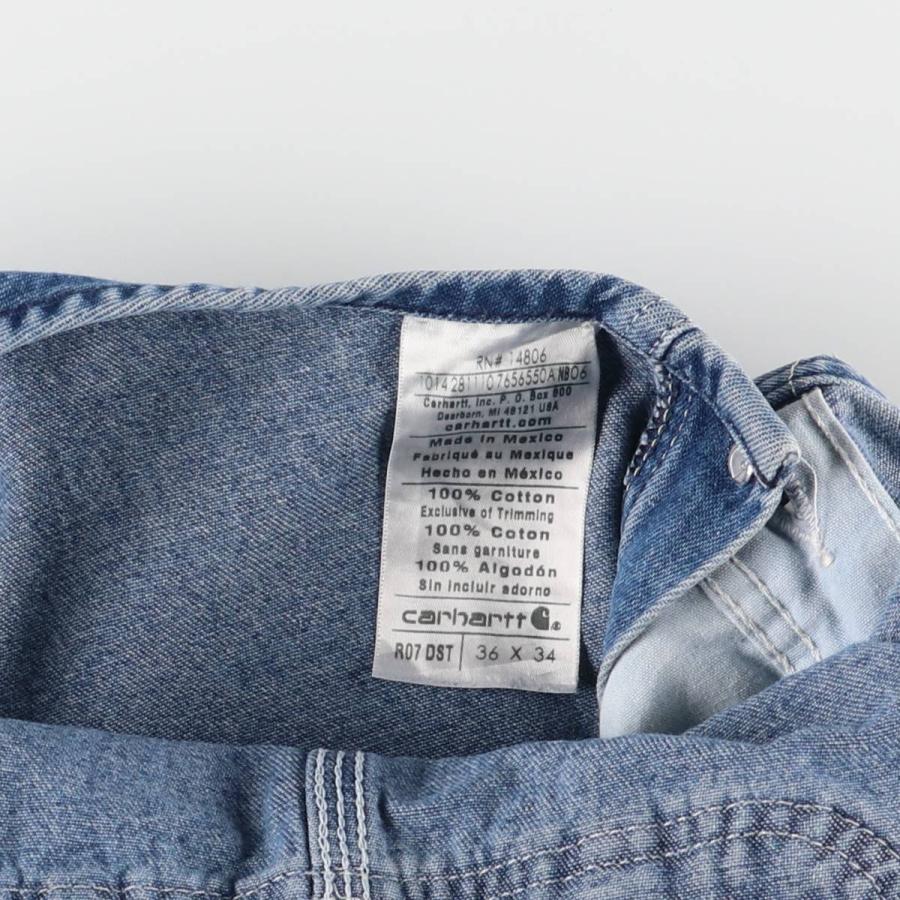 Carhartt 古着 カーハート デニムオーバーオール メンズw37相当  