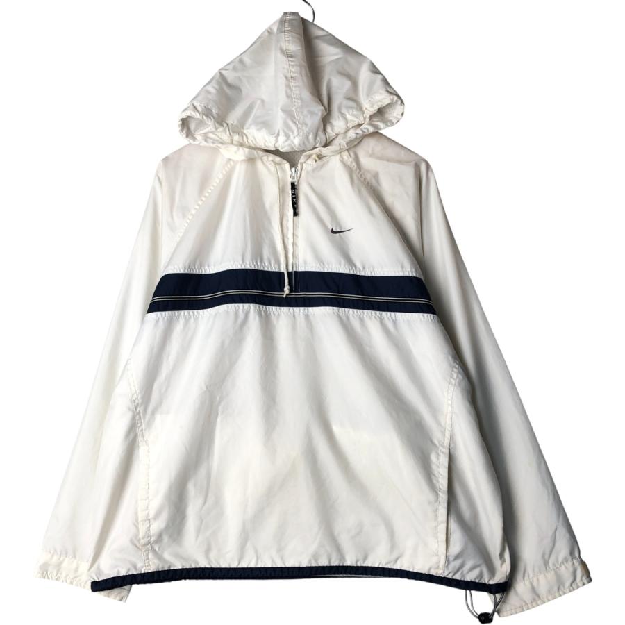 古着 90年代 ナイキ NIKE ハーフジップ フード付き ウォームアッププルオーバー メンズXL相当 ヴィンテージ/eaa593686 NIKE（ナイキ） 古着 90年代 ハーフジップ フード付き ウォームアップ