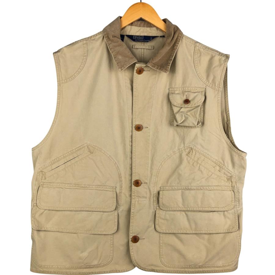 POLO Ralph Lauren ラルフローレン オイルドハンティングベスト 古着 ラルフローレン Ralph Lauren POLO by ハンティングベスト メンズ