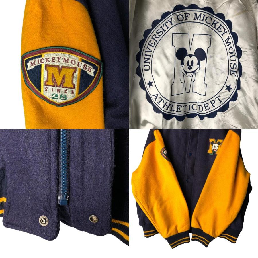 古着 90年代 THE Disney STORE ミッキーマウス ウールスタジャン