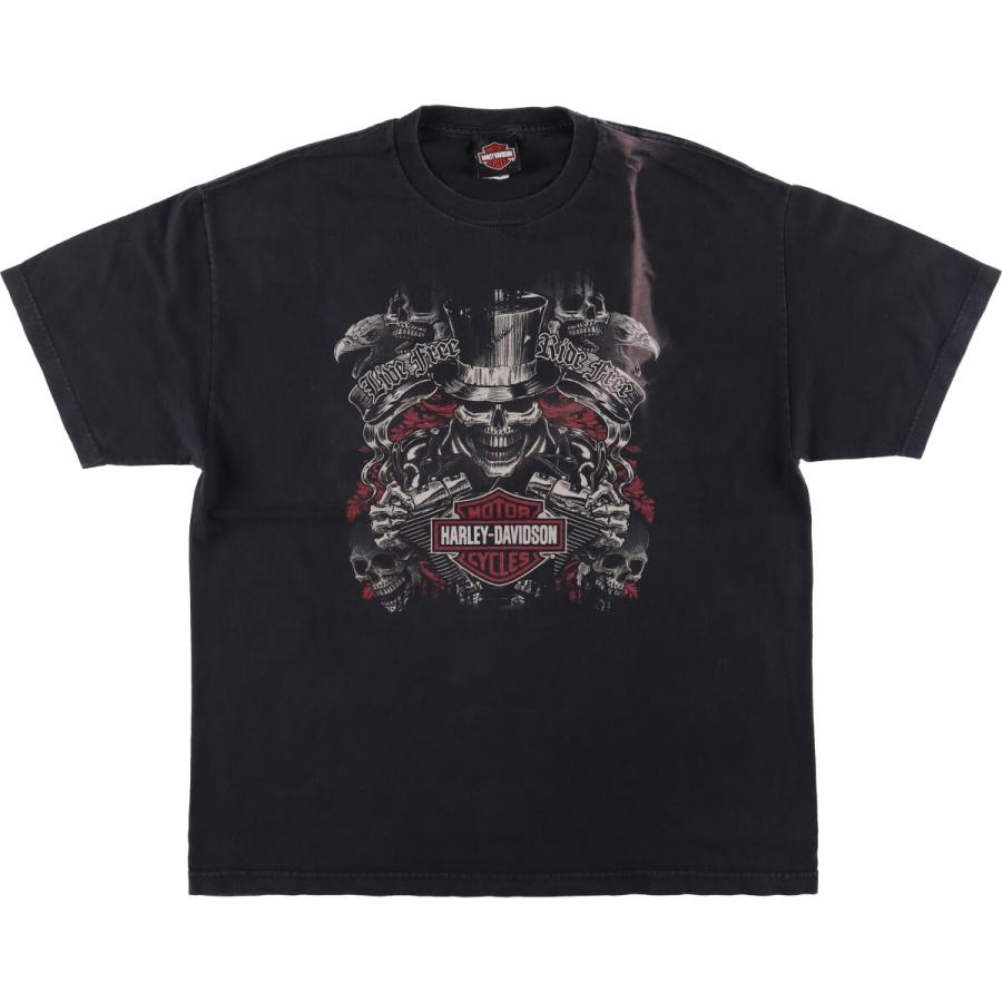 古着 ハーレーダビッドソン Harley-Davidson ドクロ柄 スカル柄 鷲柄 