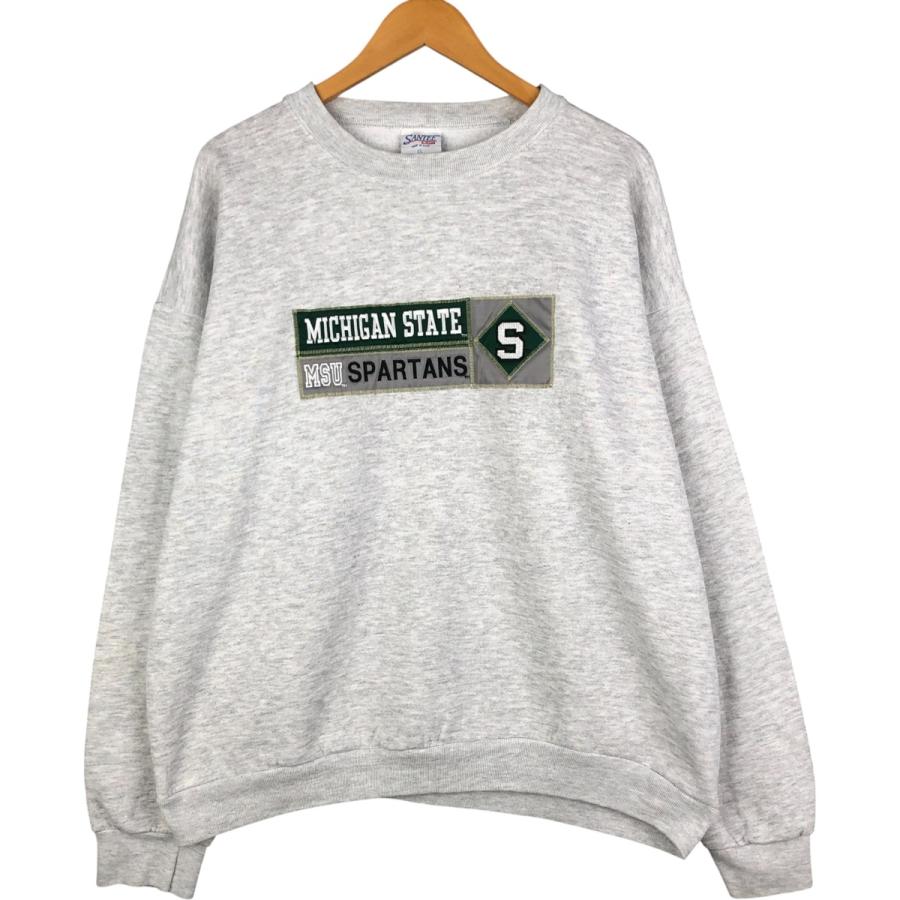 古着 90年代 SANTEE MICHIGAN STATE ミシガン州立大学 カレッジスウェットシャツ トレーナー USA製 メンズXL相当 ヴィンテージ/eaa595072 古着 90年代 SANTEE MICHIGAN STATE ミシガン州立大学 カレッジ