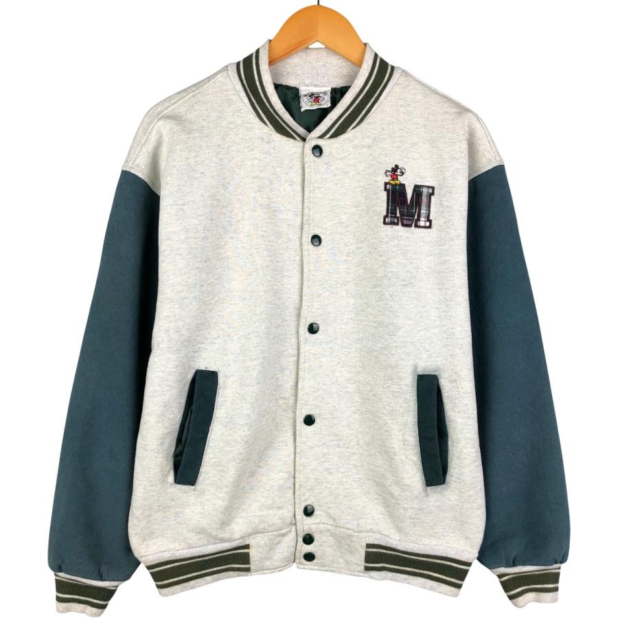 古着 90年代 MICKEY AND CO ミッキーマウス スウェットスタジャン バー