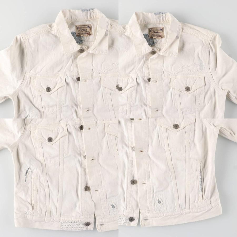 古着Ralph Lauren ポロ　ホワイトデニムジャケット M 古着 ラルフローレン Ralph Lauren Polo ホワイトデニムジャケット G