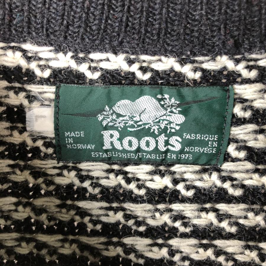 古着 80~90年代 Roots バーズアイ柄 ニットセーター ノルウェー製