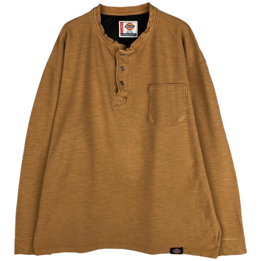 大人気 ヘンリーネック サーマル 古着 希少 グランジ トレンド 古着 Dickies（ディッキーズ） 古着 ヘンリーネック サーマルロングTシャツ