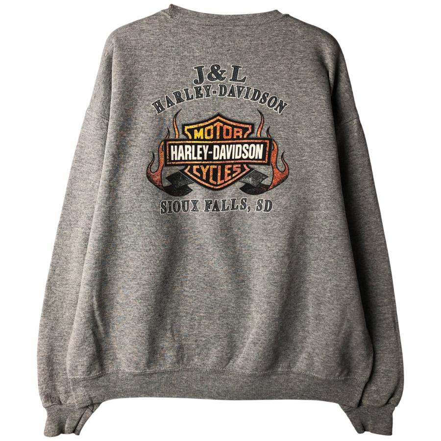 HARLEYDAVIDSON トレーナー　スウェット　ファイヤー 古着 ハーレーダビッドソン ファイヤーパターン トライバル