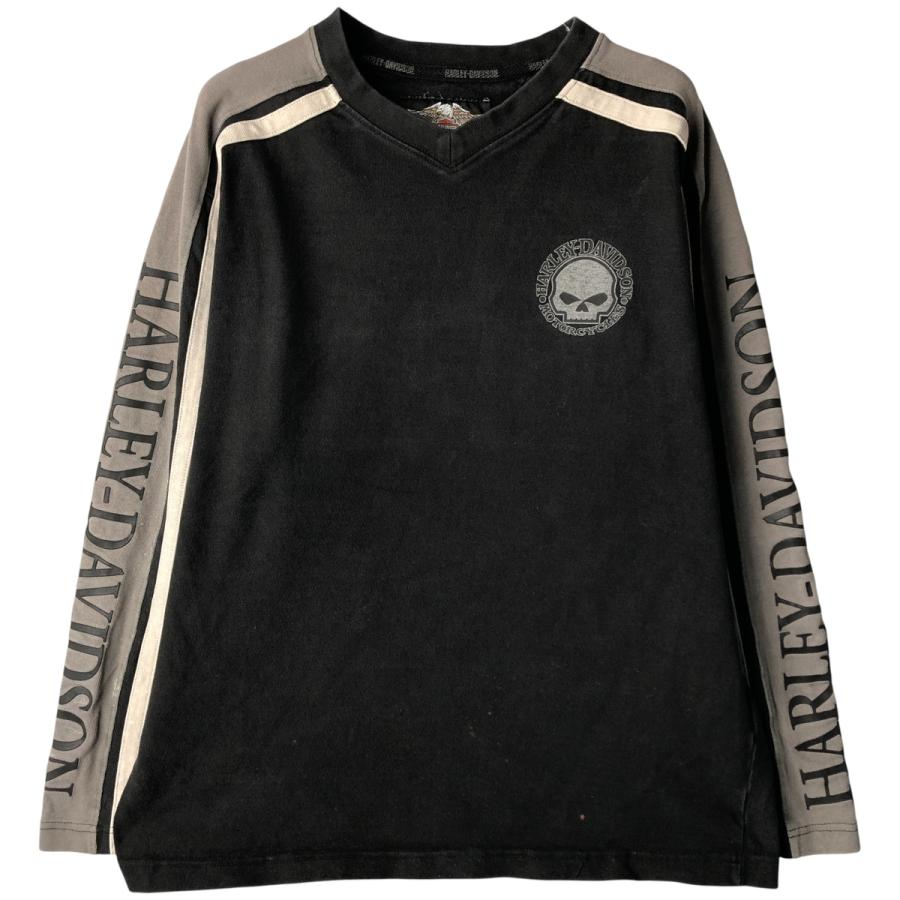 古着 ハーレーダビッドソン Harley-Davidson ドクロ柄 スカル柄 V