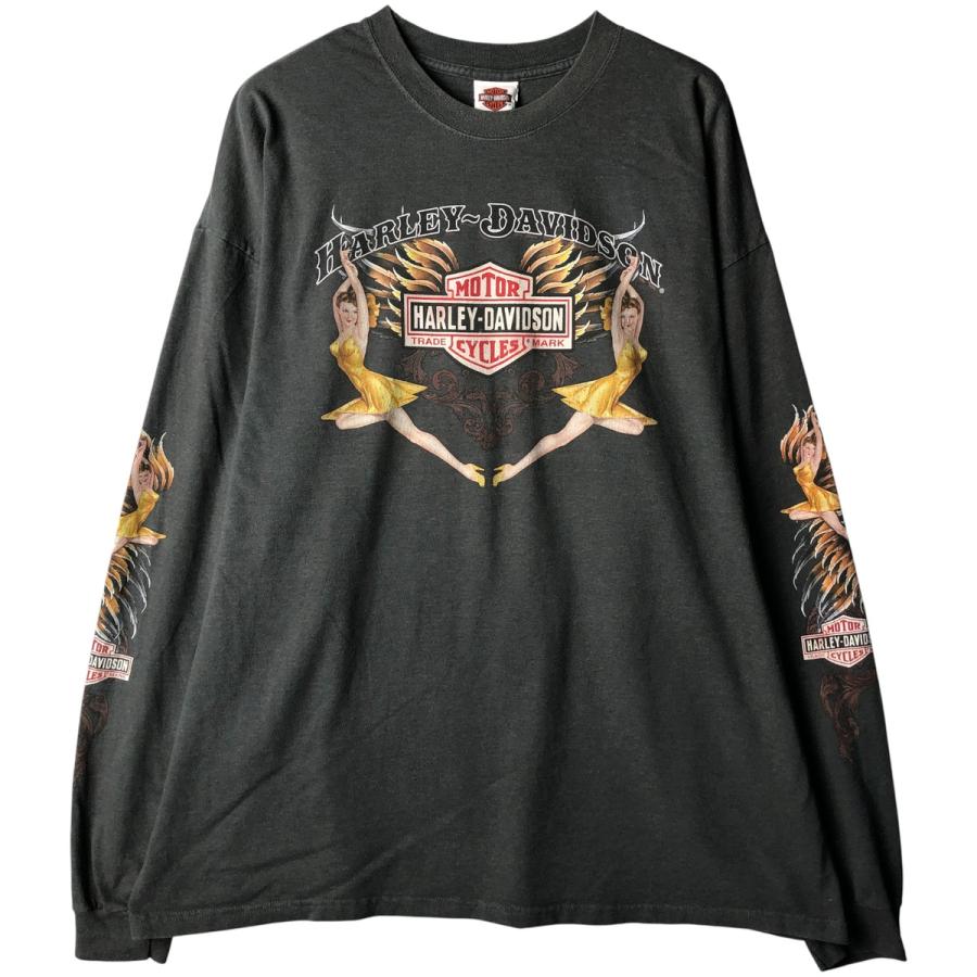 棚*ん様 BiUV ハーレー Tシャツ 長袖 古着 ピンナップガール セクシー 古着 00年代 ビッグサイズ ハーレーダビッドソン Harley-Davidson