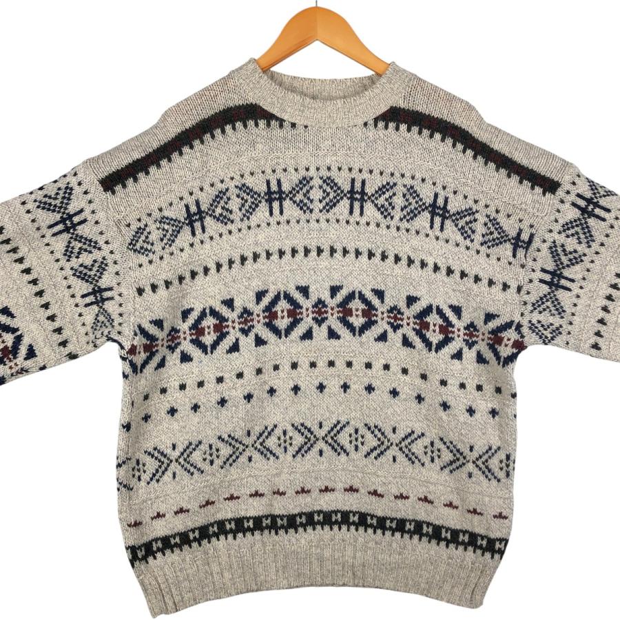 Eddie Bauer（エディーバウアー） 古着 総柄 ウールニットセーター USA