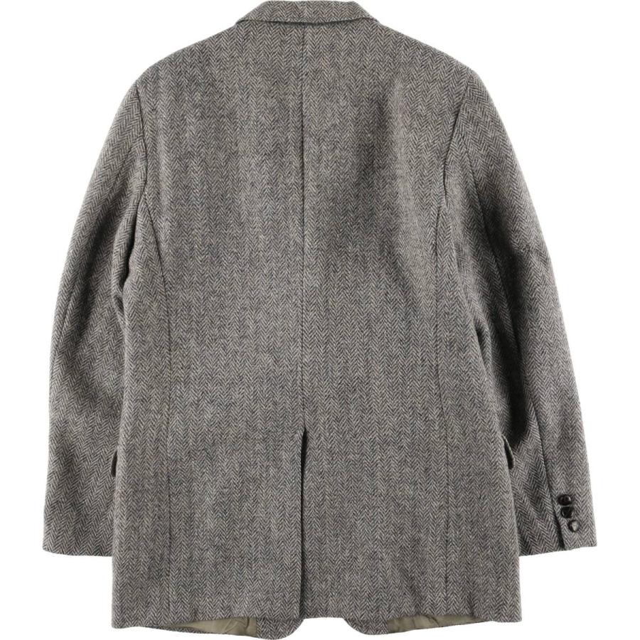 美品✨ハリスツイード ヘリンボーン テーラードジャケット グレー XL相当 古着 70~80年代 Adams Row Harris Tweed ハリスツイード ヘリンボーン