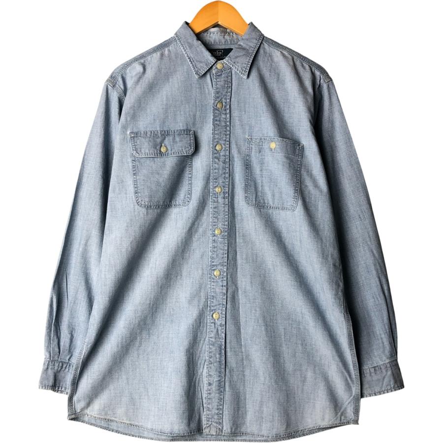 古着 ラルフローレン Ralph Lauren POLO by 長袖 シャンブレーシャツ