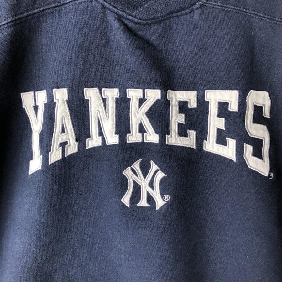 古着 アディダス  MLB NEW YORK YANKEES ニューヨークヤンキース Vネック ロゴスウェットシャツ トレーナー メンズL相当/eaa596642 adidas（アディダス） 古着 adidas MLB NEW YORK YANKEES ニューヨーク