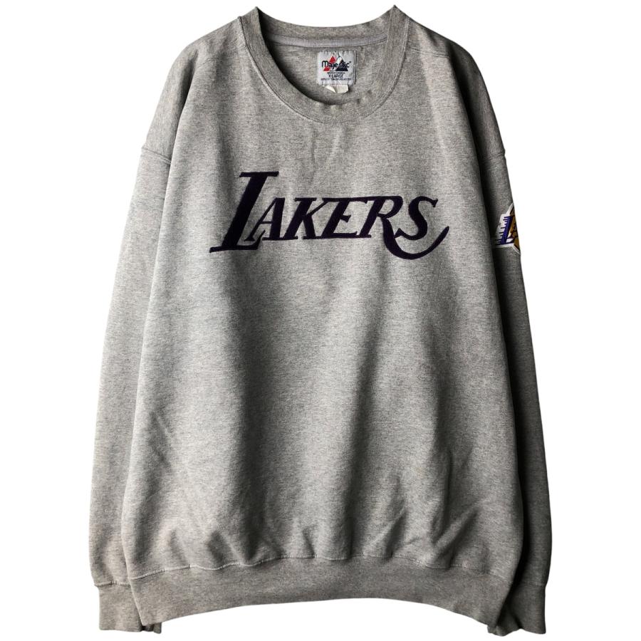 古着 90年代 majestic NBA ロサンゼルス レイカーズ ロゴスウェット 