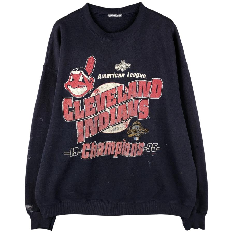 古着 MLB CLEVELAND INDIANS クリーブランドインディアンス プリントスウェットシャツ トレーナー メンズXL相当 ヴィンテージ/eaa596645 古着 MLB CLEVELAND INDIANS クリーブランドインディアンス プリント