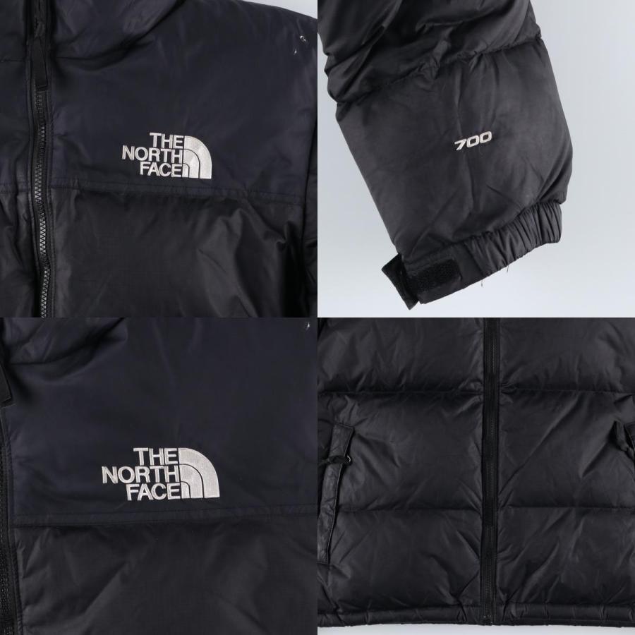 ノースフェイス ヌプシ ダウンジャケット 700フィル 古着 M 黒 17455 THE NORTH FACE（ザ ノースフェイス） 古着 ヌプシジャケット 700
