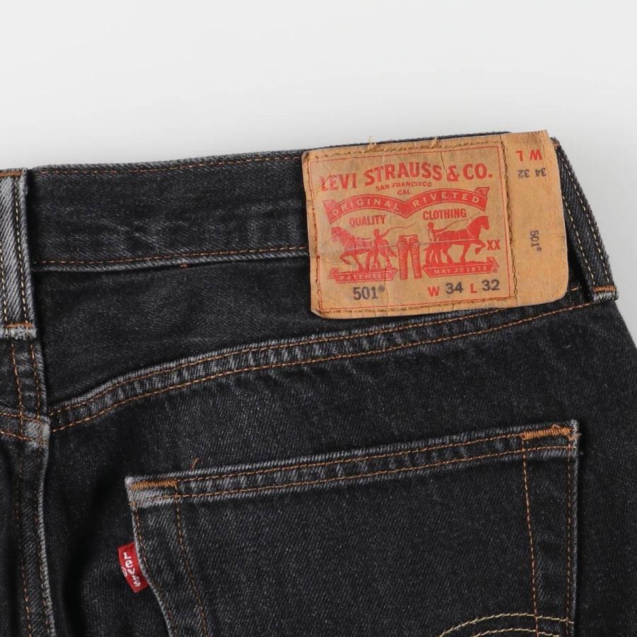 古着 リーバイス Levi's 501 ブラックデニム ストレートデニムパンツ メンズw34相当/eaa597515 Levi's（リーバイス） 古着 Levi's 501 ブラックデニム ストレート