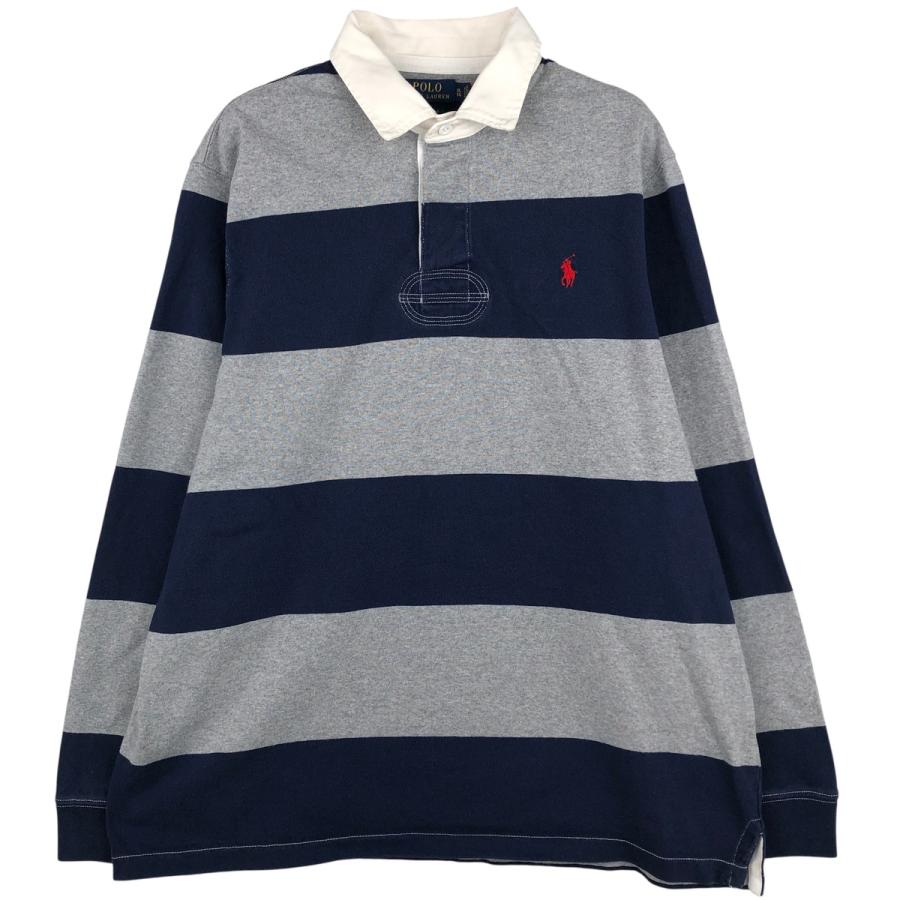 ラガーシャツ ボーダー ネイビー ラルフローレン 2XL メンズ USA古着 240bcdc66c26c645a77b4352e74449