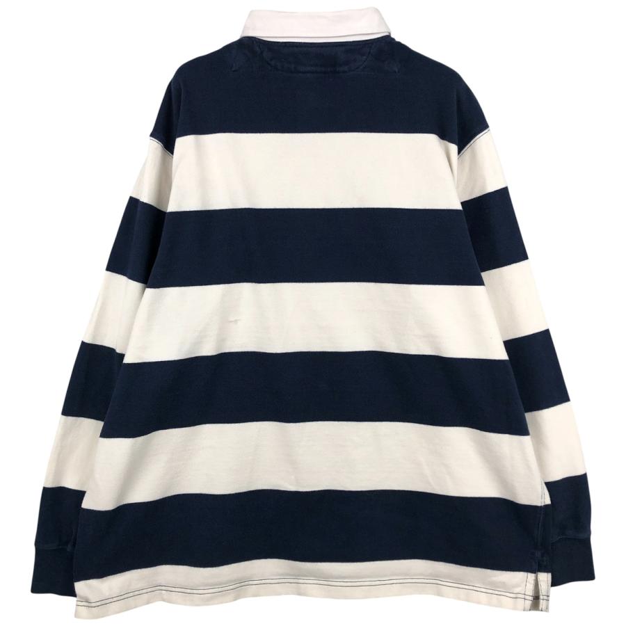 ラガーシャツ ボーダー ネイビー ラルフローレン 2XL メンズ USA古着 ラガーシャツ ボーダー ネイビー ラルフローレン 2XL メンズ USA古着