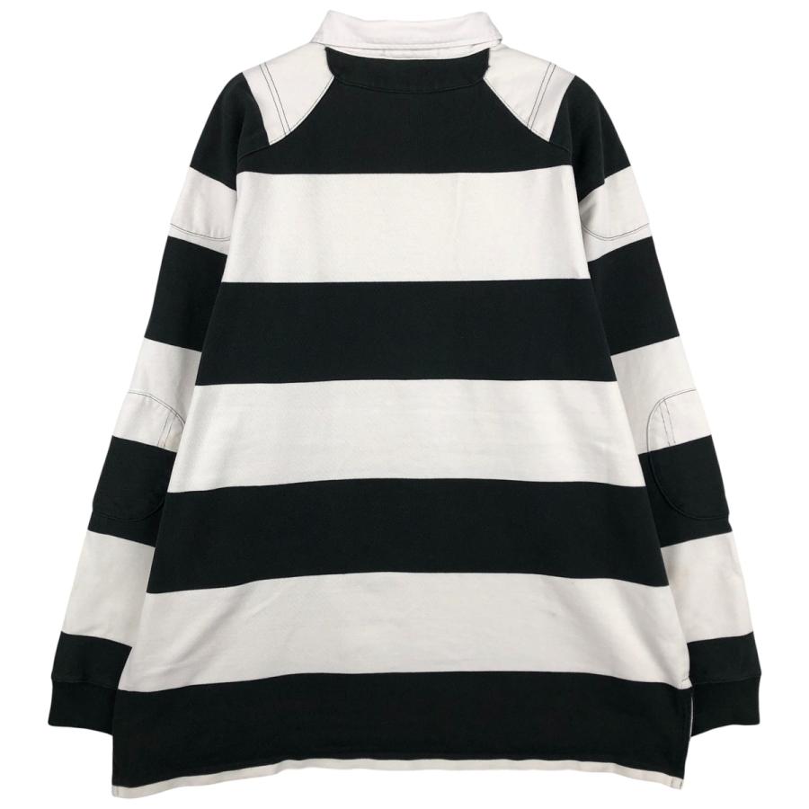 ラルフローレン　ボーダー　シャツ　ラガーシャツ　白黒 ラルフローレン ラガーシャツ 長袖 白黒ボーダー バックナンバー有 L