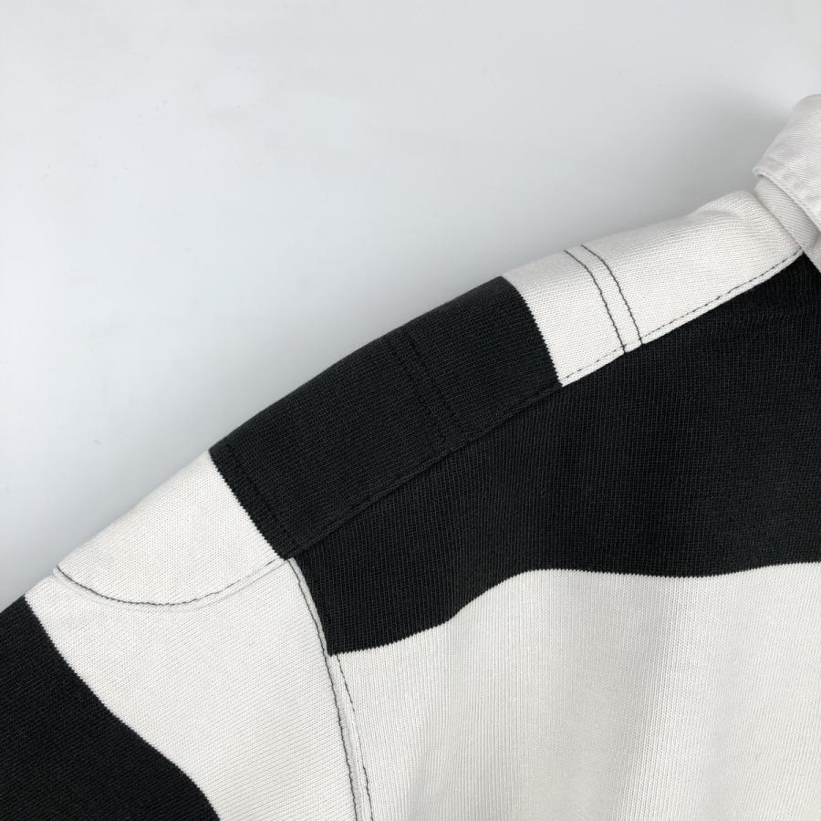 ラルフローレン ボーダーラガー ワッペン 刺繍 ナンバリング XL 黒白 古着 ラルフローレン Ralph Lauren POLO by ボーダー柄 長袖 ラガー