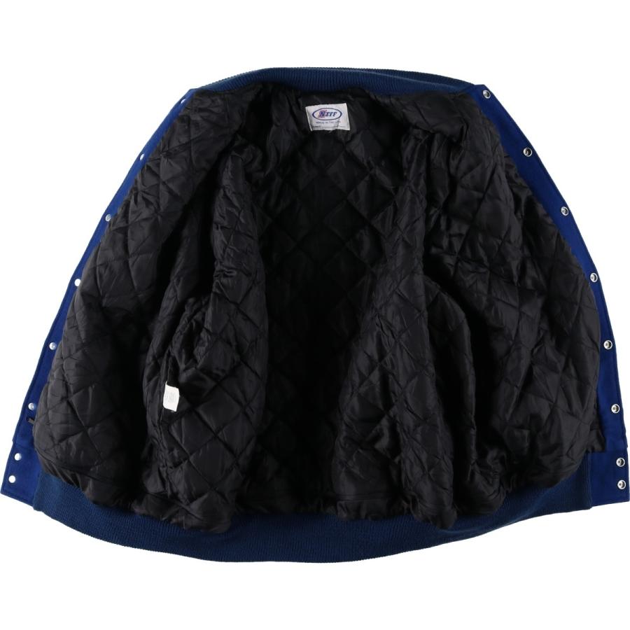 古着 90~00年代 ネフ NEFF カレッジ 袖革ウールボタンスタジャン バー
