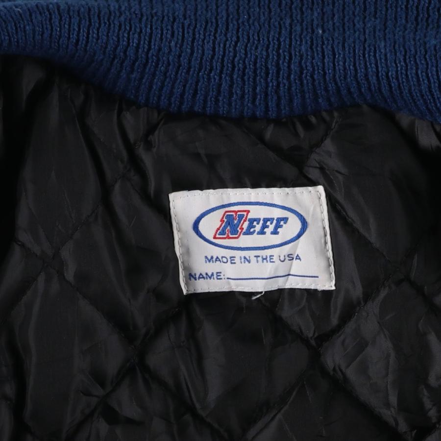 古着 90~00年代 ネフ NEFF カレッジ 袖革ウールボタンスタジャン バー
