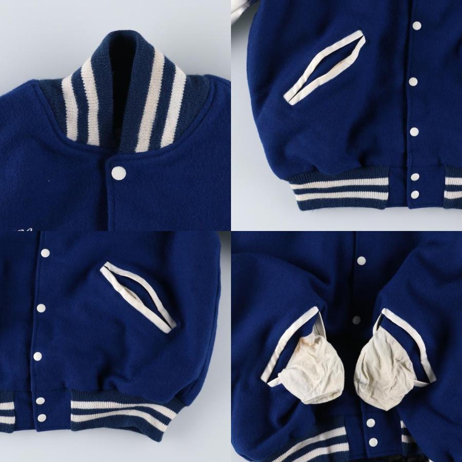 古着 90~00年代 ネフ NEFF カレッジ 袖革ウールボタンスタジャン バー