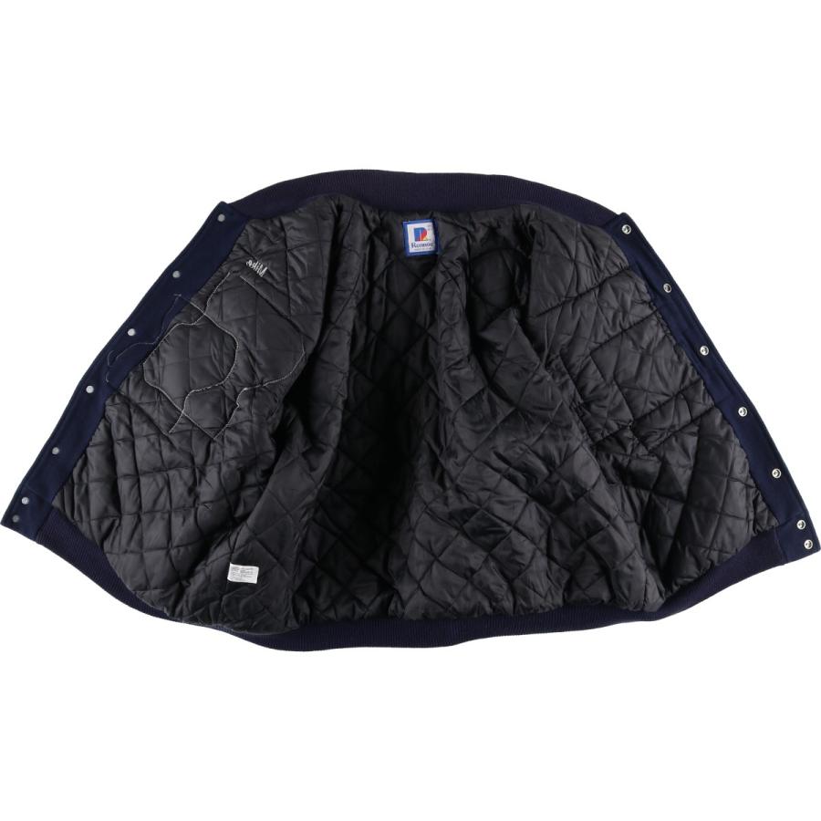 古着 90~00年代 Rennoc 中綿入り カレッジ 袖革ウールボタンスタジャン