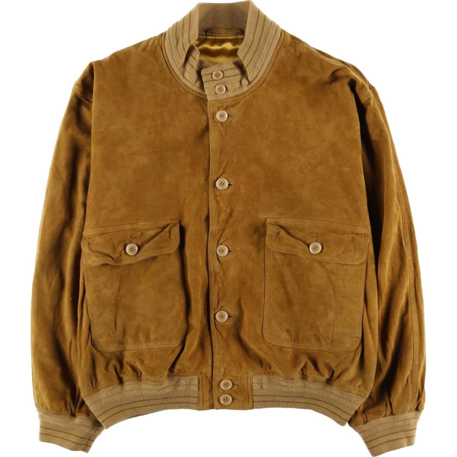 古着 バルスタージャケット スエードレザーブルゾン メンズXL相当