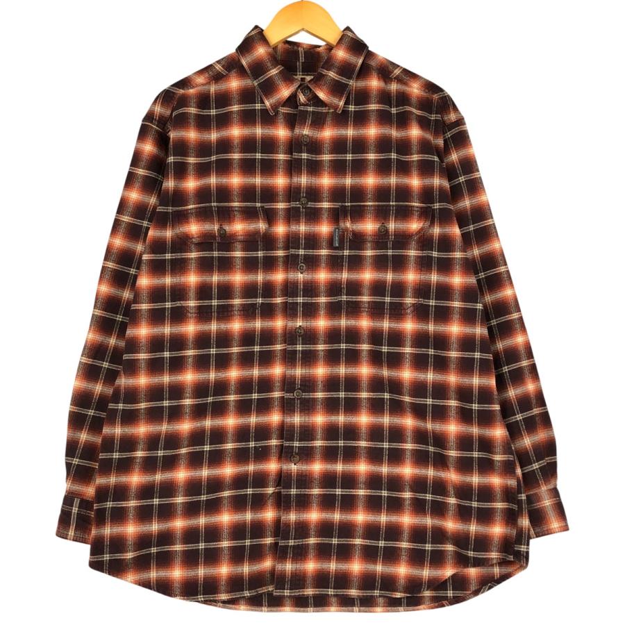 古着 ウールリッチ WOOLRICH オンブレチェック 長袖 フランネルチェックシャツ メンズL相当/eaa598306 WOOLRICH（ウールリッチ） 古着 オンブレチェック 長袖 フランネル
