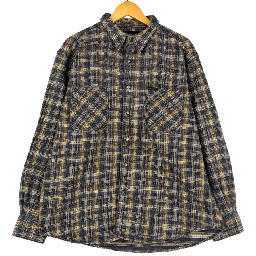 古着 ラングラー Wrangler AUTHENTIC WESTERN 長袖 ヘビーネルチェックシャツ メンズXL相当/eaa598307 Wrangler（ラングラー） 古着 Wrangler AUTHENTIC WESTERN 長袖