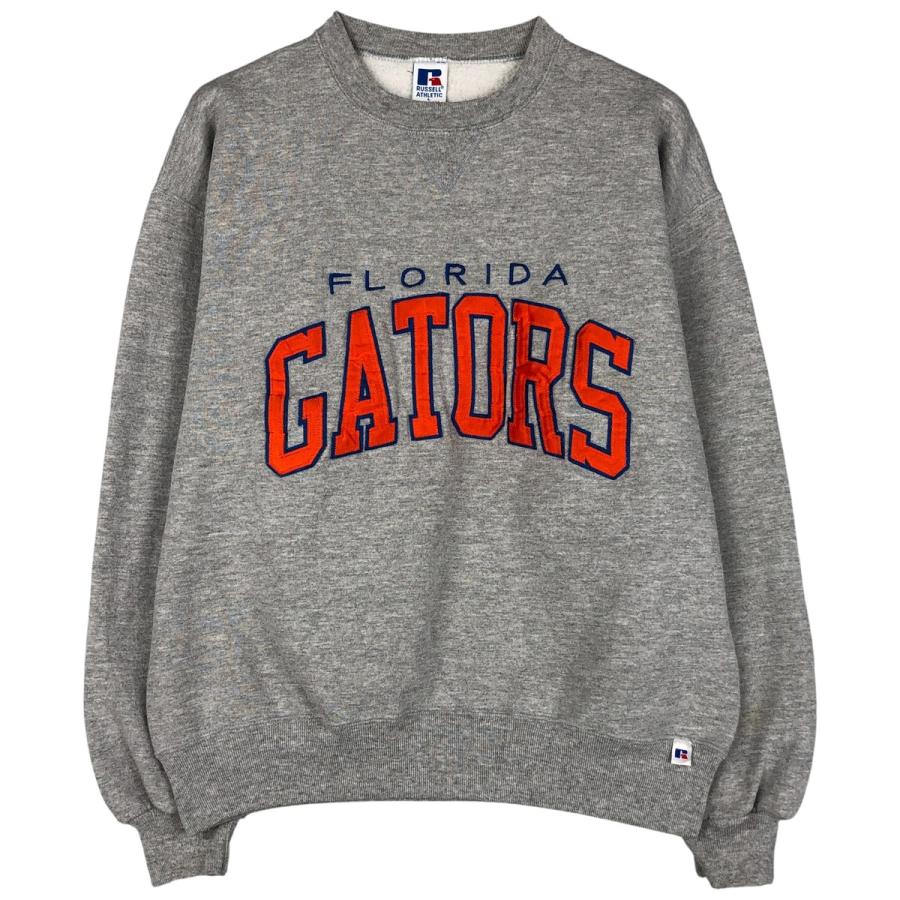 [USA製]90s ラッセルナイロンゲームシャツ 刺繍カレッジロゴオーバーサイズ 90年代 USA製 RUSSELL ATHLETIC ラッセル スウェットシャツ カレッジ