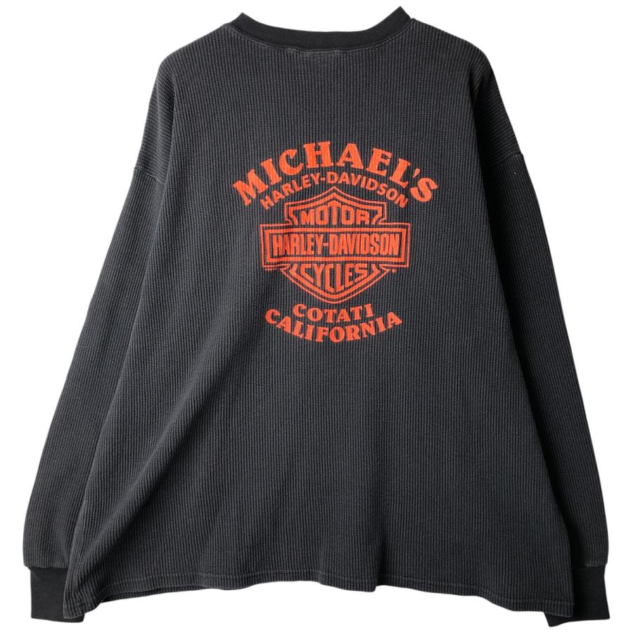 古着 ハーレーダビッドソン Harley-Davidson サーマルロンT ワッフル