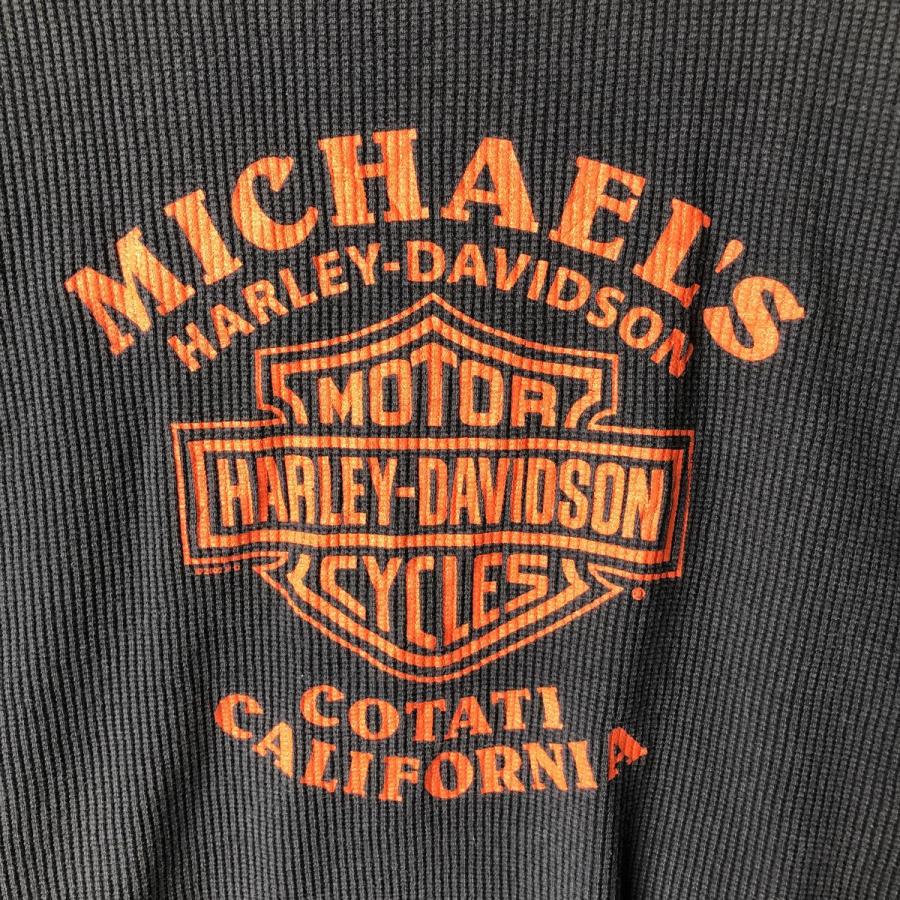 古着 ハーレーダビッドソン Harley-Davidson サーマルロンT ワッフル