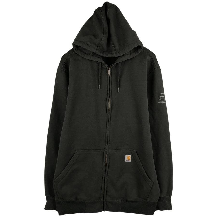 【入手困難‼︎】Carhartt◎2XL 黒 フルジップ パーカー オールド Carhartt（カーハート） 古着 Carhartt Loose Fit スウェット