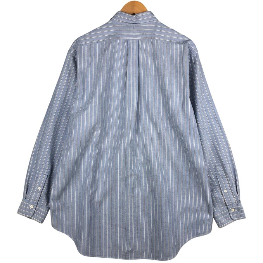 ポロラルフローレン ロゴ ストライプ 3XL 古着 ボタンダウンシャツ 長袖 古着 ラルフローレン Ralph Lauren POLO by 長袖 ボタンダウン
