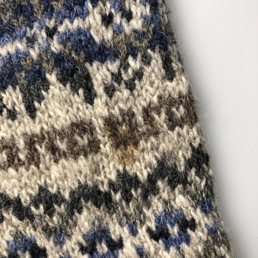 90s Woolrich ネイビー フェアアイル柄 ニット L WOOLRICH（ウールリッチ） 古着 90~00年代 総柄 フェアアイル柄 ウール