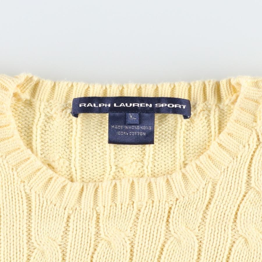 古着 ラルフローレン Ralph Lauren RALPH LAUREN SPORT ケーブル編み コットンニットセーター レディースXL相当/eaa599343 古着 ラルフローレン Ralph Lauren RALPH LAUREN SPORT ケーブル編み