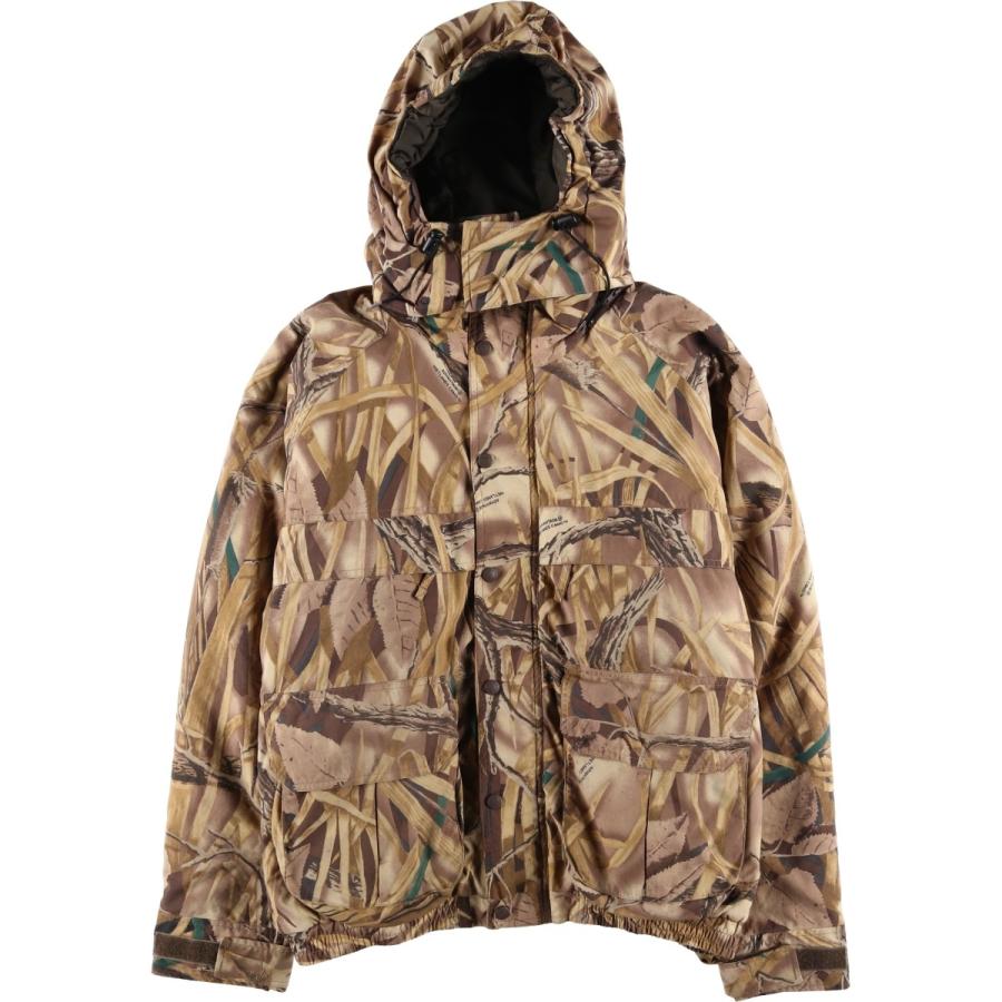 Cabelas(カベラス) 80-90S Whitetail Clothing USA製 ロゴ プリント リアルツリーカモ 迷彩柄  スタンドネック フリース ブルゾン ジャケット メンズ 表記無 【中古】【ブランド古着バズストア】 古着 90~00年代 カベラス 迷彩柄 リアルツリーカモ 中綿マウンテン