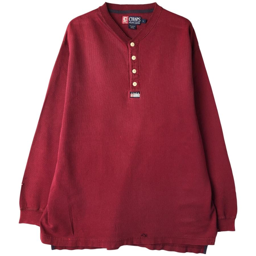古着 ラルフローレン Ralph Lauren CHAPS チャップス ヘンリーネック 