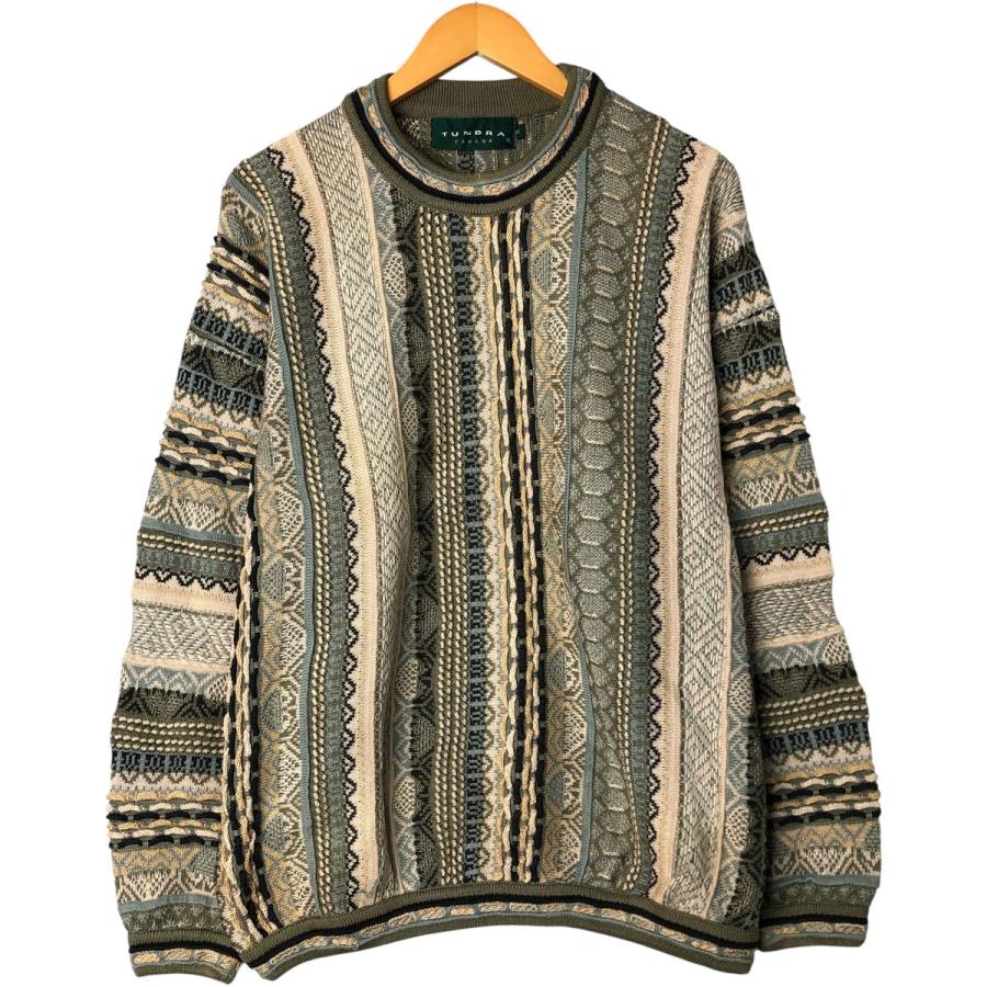 tundra ツンドラ 3dニット セーター 古着 古着 80~90年代 ツンドラ TUNDRA 総柄 3Dニットセーター カナダ製