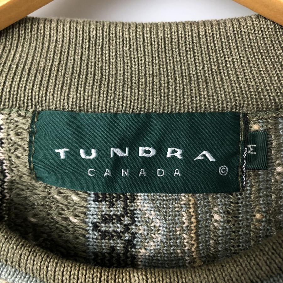 古着 80~90年代 ツンドラ TUNDRA 総柄 3Dニットセーター カナダ製
