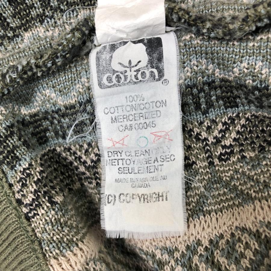 古着 80~90年代 ツンドラ TUNDRA 総柄 3Dニットセーター カナダ製