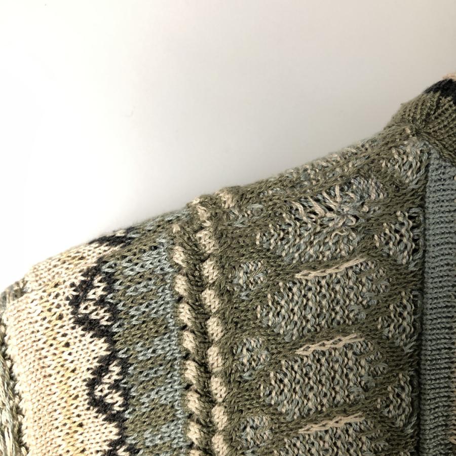 古着 80~90年代 ツンドラ TUNDRA 総柄 3Dニットセーター カナダ製